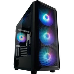 LC-POWER® Obsession Midi Tower - Computer Behuizing - Zwart - Gehard Glas - 4 ARGB Case Fans