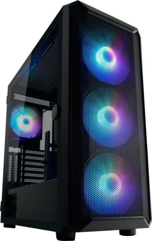 LC-POWER® Obsession Midi Tower - Computer Behuizing - Zwart - Gehard Glas - 4 ARGB Case Fans
