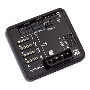 Aqua Computer - Farbwerk - RGB-controller - Zwart - Vierkanaals - Ventilatorregeling