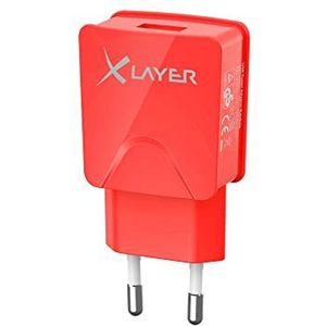 XLayer 214110 Mobiele telefoonoplader, binnen, voeding, 5 V, rood