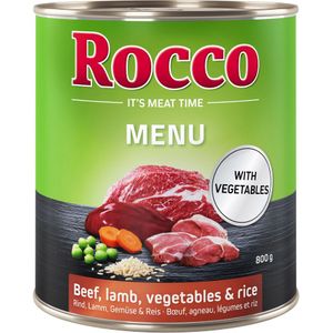 24x800g Menu Rund, Lam, Groente & Rijst Rocco Hondenvoer