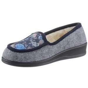 Pantoffels - Grijs - Textiel - Breed