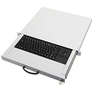 Aixcase AIX-19K1UKDETB-W Toetsenbordlade met toetsenbord en trackball grijs