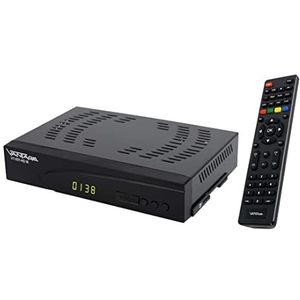 Vantage VT-93 DVB-T2 ontvanger voor Italië (Italiaans menu, HD-zender, PVR Ready, Digital, Full HD 1080p, HDMI, Media Player, S/PDIF, USB 2.0, LAN, 12V compatibel) zwart