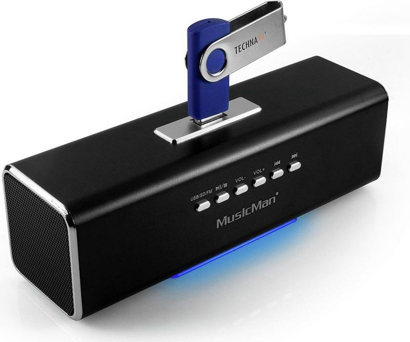 Technaxx MA Geluidsstation (6 h, Oplaadbare batterij), Bluetooth luidspreker, Zwart