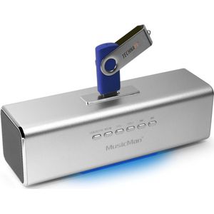 MusicMan MA Soundstation - Draagbare Luidspreker - Zilver - Stereogeluid - 6 Uur Speeltijd