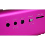 Musicman MA Soundstation Stereo-luidspreker met geïntegreerde accu (MP3-speler, radio, microSD-kaartsleuf, USB-sleuf) zonder display roze