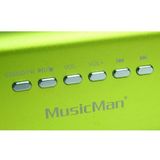Musicman MA Soundstation Stereo-luidspreker met geïntegreerde accu (MP3-speler, radio, microSD-kaartsleuf, USB-sleuf) zonder display groen