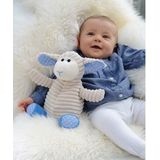 Warmteknuffel - Schaap - Wit/Blauw - Pluche Polyester