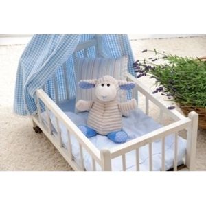 Warmteknuffel - Schaap - Wit/Blauw - Pluche Polyester