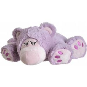Warmte/magnetron opwarm knuffel lila teddybeer