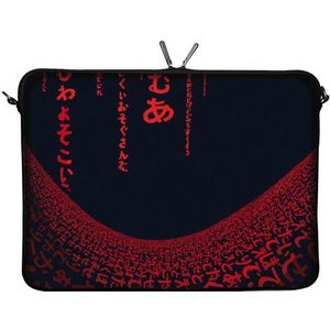 Digittrade LS109-13 Red Matrix Designer Notebook Sleeve 13,3 inch (33,8 cm) neopreen laptoptas 13 tot 14 inch beschermhoes case patroon rood-zwart