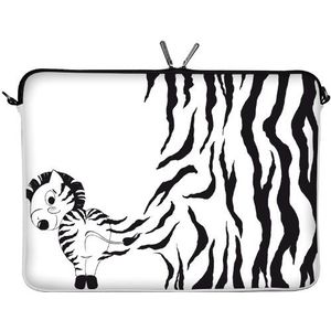 Digittrade LS111-17 Zebra Notebook Sleeve Laptop neopreen case 43,9 cm (17,3 inch) wit, zebra 111, 17.3 Zoll