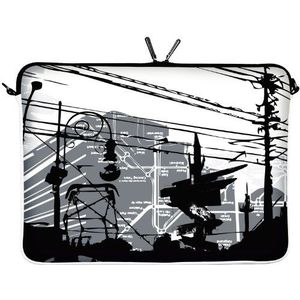 Digittrade CityLife LS124-10 beschermhoes voor 10,2 inch laptops en tablets, wit/zwart, Ls124 Citylife