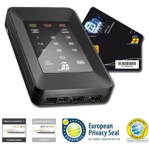 Digittrade HS256S externe harde schijf 2TB High Security Mobile HDD (6,4 cm (2,5 inch), 5400rpm, USB 2.0) 256-bits AES encryptie, Smartcard & PIN