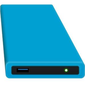 hipdisk Externe harde schijf 2,5 inch USB 3.0 van aluminium met siliconen beschermhoes voor SATA harde schijf en schokbestendige SSD, waterdicht, Ohne Festplatte blauw