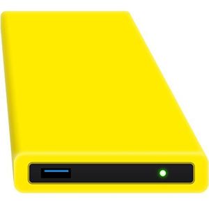 Hipdisk 2.5 Inch Aluminium USB 3.0 Externe Harde Schijf met Siliconen Beschermhoes voor SATA Harde Schijf en SSD Schokbestendig Waterdicht geel ohne Festplatte