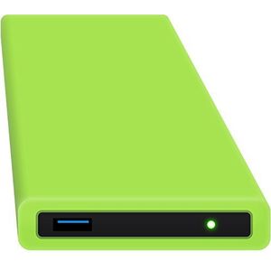 HipDisk GR Externe USB 3.0 behuizing van aluminium met verwisselbare siliconen beschermhoes voor 2,5 inch harde schijven SATA HDD en SSD schokbestendig waterafstotend groen