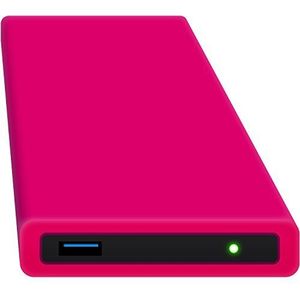 HipDisk RP Externes USB 3.0 Gehäuse aus Aluminium mit austauschbarer Silikon-Schutzhülle für 2,5 Zoll Festplatten SATA HDD und SSD stoßfest wasserabweisend rosa-pink