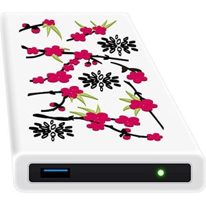 HipDisk LS104 Sakura 500GB HDD externe harde schijf (6,4 cm (2,5 inch), USB 3.0) draagbaar met siliconen beschermhoes schokbestendig waterafstotend wit-roze