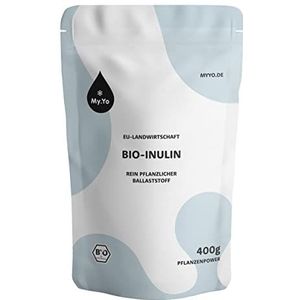 My.Yo Biologische inuline-poeder, 100% pure inuline uit de agave, plantaardige vezels voor yoghurt, muesli en darmgezondheid, veganistisch, caloriearm, zonder toevoegingen, 400 g