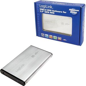 LogiLink UA0041A externe USB 2.0 harde schijf behuizing (2,5 inch, SATA, aluminium) zilver
