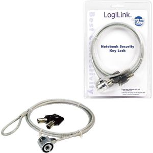 LogiLink Notebook diefstalbeveiliging met slot zilver