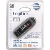 Logilink - 11318 CR0007 - Card Reader - Aluminium - USB2.0 - Voor SD en MMC