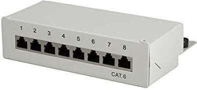 LogiLink - NP0016A - Patch Paneel - 8 Poorten - RAL 7035 - Staal