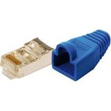 LogiLink MP0014 RJ45-connector Cat 5e, afgeschermd Stekker, recht Aantal polen: 8P8C Blauw 100 stuk(s)