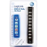 LogiLink UA0096 USB 2.0 Hub - 10 Poorten - Zwart