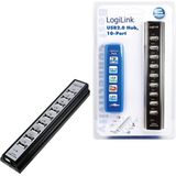 LogiLink UA0096 USB 2.0 Hub - 10 Poorten - Zwart
