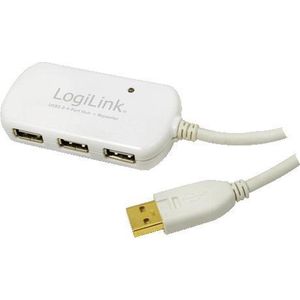 LogiLink - UA0108 - USB-kabel - 12.00 m - Wit - USB 2.0 - Vergulde Steekcontacten