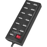 LogiLink - UA0126 - USB 2.0 Hub - Zwart - 13 Poorten