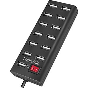 LogiLink - UA0126 - USB 2.0 Hub - Zwart - 13 Poorten