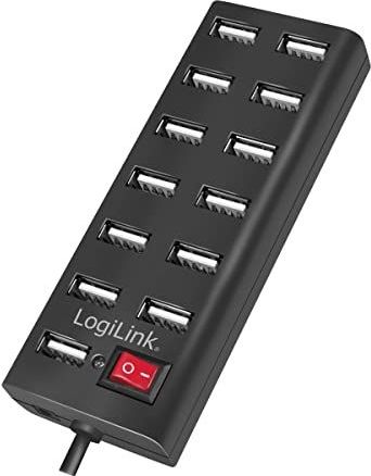 LogiLink - UA0126 - USB 2.0 Hub - Zwart - 13 Poorten