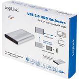 LogiLink UA0106A - Harddisk Behuizing - Zilver - USB 3.0 Super Speed