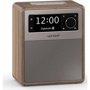 Sonoro EASY V2 - Draagbare DAB+ Radio + Bluetooth - Walnoot (DAB+, FM, Bluetooth), Radio, Zilver, Bruin