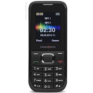 swisstone SC 230 - Dual SIM mobiele telefoon (extra groot verlicht kleurendisplay) zwart