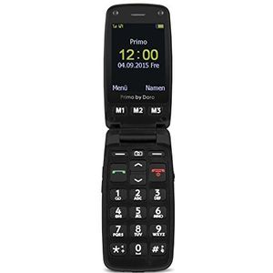 Primo by DORO 406 Senioren clamshell telefoon Met laadstation, SOS-knop Zwart