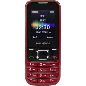 Swisstone SC 230 Dual SIM mobiele telefoon met extra groot verlicht kleurendisplay 4,5 cm, rood