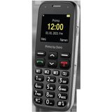 Primo 218 by Doro Mobiele telefoon met groot kleurendisplay, valsensor, noodoproepknop, zaklamp, locatie, tafellaadstation, grafiet