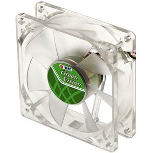 Titan Green Vision ventilator (case fan) voor in de PC met Z-Axis lager en super stil - 80 x 80 x 25 mm