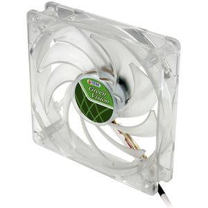 Titan Green Vision ventilator (case fan) voor in de PC met Z-Axis lager en super stil - 120 x 120 x 25 mm