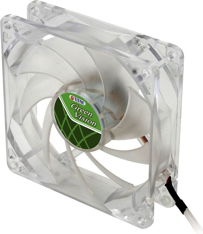 Titan - Green Vision - Ventilator - Zwart - 92 x 92 x 25 mm - Z-Axis Lager