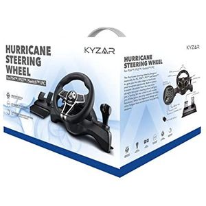 Kyzar - Hurricane Stuurwiel - Controller - Zwart - Voor PS3 PS4 Switch PC