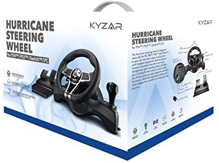 Kyzar - Hurricane Stuurwiel - Controller - Zwart - Voor PS3 PS4 Switch PC