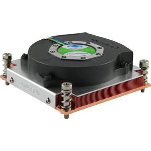 Intertech R-18, 1U actief, 95W TDP, LGA 2011, 2066 (27.70 mm), Processorkoeler, Zwart, Zilver