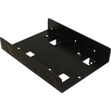Inter-Tech - Montageframe - Geheugencartridge-adapter - Zwart - 3,5 inch naar 2 x 2,5 inch