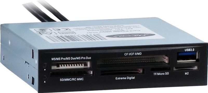 Inter-Tech - CI-01 - Multicardreader - Zwart - USB 2.0 en 3.2 Gen 1
